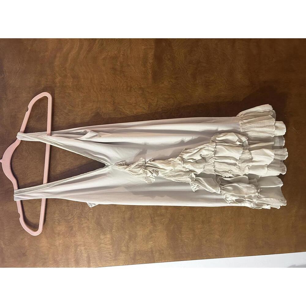 Bebe Ivory Ruffle Mini Dress - Glam Y2K Party Dress - Size M